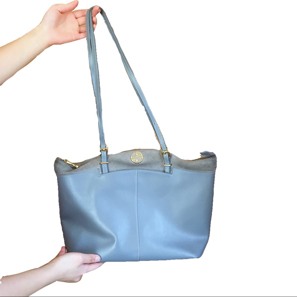 Segolene En Cuir Handbag Silver Satchel